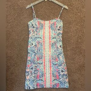 Lilly Pulitzer NWOT Shelli Stretch Shift Dress Stripes And Streamers size 2